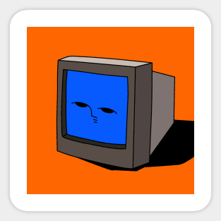 Television Face Retro Sticker